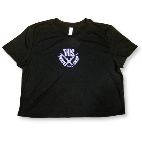 THIS Skateshop | Ladies Dagger Crop - Black/Lavender Ink
